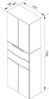 FACKELMANN KARA Doppel Hochschrank 61 cm breit, Anthrazit, mit 2 Schubladen Bild 4
