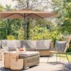 paramondo Sonnenschirm parajuna kleiner Sonnenschirm, 2,3 x 1,3 m, rechteckig, creme, LxB: 230x130 cm, Klein, eckig, knickbar: ideal für Balkone, Stahl/Polyester Bild 3