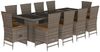 vidaXL 11-tlg. Garten-Essgruppe mit Kissen Grau Poly Rattan 3277558 Bild 2