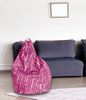Dmora Pouf Marisa, Mehrzwecksessel, Sitzsack, Hockerhocker, Made in Italy, 80x80 h120 cm, Rosa und Weiß Bild 2