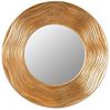 riess-ambiente Wandspiegel CIRCLE 100cm gold - Paulownia-Holz, verzierter Rahmen, lackiert, rund, Dekospiegel aus Massivholz - ideal für Wohn- & Schlafzimmer oder Flur Bild 2