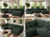 Modulares XXL-Ecksofa MODARO 5M, U-Form, Wohnlandschaft, 5-teilig, freistehend, Wohnzimmer Couch, HR-Schaumstoff - Dunkelgrün Cord - Rechts Bild 2