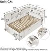 Merax Einzelbett, Tagesbett, 90x190 cm Jugendbett, Funktionsbett mit LED-Beleuchtung aus Holzwerkstoff mit USB & Typ-C Ladestation, Weiß Bild 4