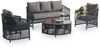 IDIMEX Gartenlounge-Set KULO, Balkonlounge 4-teilig aus Aluminium und Seilbespannung grau Bild 2