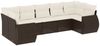 vidaXL 7-tlg. Garten-Sofagarnitur mit Kissen Braun Poly Rattan 3221792 Bild 2