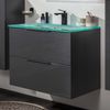 FACKELMANN LUNA Waschbecken mit Unterschrank 80 cm breit, Anthrazit, Waschbecken Glas Mint Bild 2