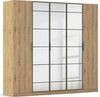 rauch Acero, Kleiderschrank, Garderobenschrank in moderner Loft-Optik, 5-türig, 3 Glastüren, mit 3 Kleiderstangen und 3 Einlegeböden, Farbe Eiche Artisan, BxHxT 226x210x54cm Bild 3