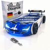 Autobett GTE Kinderbett im Rennwagen-Design mit Lattenrost Farbe Blau Bild 2
