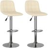 vidaXL Barhocker 2 Stk. Creme Stoff [333947] Bild 2
