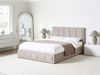 Bett mit Stauraum Chenillegewebe QUIBERON 160 x 200 cm Taupe Bild 3