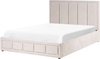 Bett mit Stauraum Chenillegewebe QUIBERON 160 x 200 cm Taupe Bild 4