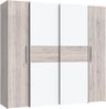 FORTE Kalixtus Kleiderschrank, Holzwerkstoff, Beige/Braun/Weiß, 200,1 x 190,5 x 61,6 cm Bild 3