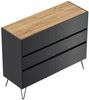Kommode Dion XL 120cm 6 SoftClose SchubladenGrafit/Eiche Top : Grafit / Oak Gold Bild 5