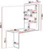 Mirjan24 Wandtisch Albi, Wandklapptisch mit 2 Regalen,150 x 85 x 203 cm, Grau + Schwarz Bild 5