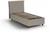 Dmora Einzelbett ArtemisiaI, Bettkasten mit Kunstlederbezug, 100 % Made in Italy, Öffnung vorne, geeignet für Matratzen 90 x 200 cm, Taupe Bild 4