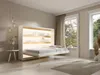 Vente-unique - RAPILI Bett Holz, Platte BeigeWeiß - B 50 cm179,2 cm x H 165,2 cm x L 219 cm Bild 1