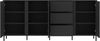 Lomadox Sideboard AMELIA-129, Kommode 212 cm anthrazit mit Rillen 3 Türen 3 Schubladen Bild 2