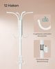 Songmics Kleiderständer freistehend, Garderobenständer mit Regenschirmständer, 12 Haken, Metall, 175 cm hoch, für Eingangsbereich, Flur, Wohnzimmer, Schlafzimmer, perlweiß RCRDE011W01 Bild 5