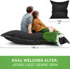 Green Bean® Sitzsack, waschbar, Polyester-PVC-Stoff, Graphitschwarz, 140x180 cm, 380 Liter Bild 5