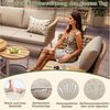 Celya Gartenlounge-Set Sechspersonen L-förmiges Gartensofa-Set mit handgeflochtenen Armlehnen, (Inkl. 2 Holz-Couchtische & Sessel), Wetterfeste Eckgarnitur aus Eisen, Mit Polstern, Beige Bild 3