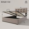 Merax Hydraulisch Einzelbett Polsterbett 90x200cm,Verstellbares Kopfteil, Bett mit Lattenrost aus Metallrahmen, Samt, Modernes Bettgestell mit Stauraum, Hellgrau Bild 3