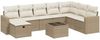 vidaXL 9-tlg. Garten-Sofagarnitur mit Kissen Beige Poly Rattan 3263594 Bild 2