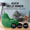 Lumaland Relax Set Cord – Sitzsack Giant + Pouf | Besser als Sofa, Sessel & Co. | XXL Bean Bag + Sitzpouf Hocker mit Füllung (EPS Perlen) für Indoor | Bodensofa für Wohnzimmer, Schlafzimmer & Gaming Bild 4