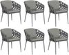 Sonnenpartner 6er-Set Gartensessel Fairmont Aluminium mit Polyrope schwarzgrau Gartenstuhl Sessel Bild 4