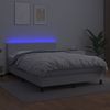 vidaXL Boxspringbett mit Matratze & LED Weiß 140x200 cm Kunstleder 3134106 Bild 4