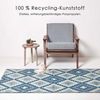 Homescapes Outdoorteppich Outdoor-Teppich Mia aus Polypropylen mit blauem Muster, 150x240 cm, Höhe: 20 mm Bild 3