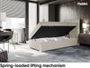 MEBLINI Boxspringbett LUKAS 100x200 cm mit Bettkasten - H3/Beige Webstoff Gepolstert Einzelbett mit Topper & Bonellfederkern-Matratze - 100x200 Rechts Bild 3