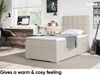MEBLINI Boxspringbett LUKAS 100x200 cm mit Bettkasten - H3/Beige Webstoff Gepolstert Einzelbett mit Topper & Bonellfederkern-Matratze - 100x200 Rechts Bild 4