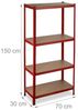 Schwerlastregal, Stahl / Kunststoff rot, 150 x 30 x 70 cm Bild 4