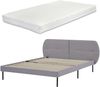 Polsterbett Porvoo mit Matratze Textil 140x200 cm Grau [en. casa] Bild 2