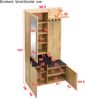 Merax Garderobenset mit 5 Garderobenhaken, Spiegel, Schuhschrank, Einbauschrank mit oberen Regalen, Schubladen, oberen Ablagefächern, Holzfarbe Bild 4