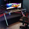 SONNI Gamingtisch Gaming Desk mit LED 140 cm Schreibtisch Computertisch PC ergonomische, mit Getränkehalter und Kopfhörerhaken Bild 2
