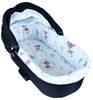 BABYLUX Nestchen für Kinderwagen Stubenwagen BABYWANNE + Matratze 2 Tlg Set Doppelseitig (W14 - Grau + Wald Reh) Bild 2