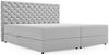 GRAINGOLD Bergamo Bett 180x200, Boxspringbett mit Bettkasten und Lattenrost, Velour-Stoff, Grau Bild 2