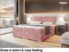 MEBLINI Boxspringbett DALIA 160x200 cm mit Bettkasten - H4/Rosa Samt Polsterbett - Doppelbett mit Topper & Taschenfederkern-Matratze Bild 4