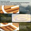 ZMH LED Deckenleuchte Dimmbar Holz Deckenlampe: 2/3-Ringen WohnzimmerlampeLED fest integriert, 3000-6500K, Schwarz Deckenbeleuchtung mit Fernbedienung Design Bild 4