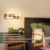 ZMH LED Deckenleuchte Dimmbar Holz Deckenlampe: 2/3-Ringen WohnzimmerlampeLED fest integriert, 3000-6500K, Schwarz Deckenbeleuchtung mit Fernbedienung Design Bild 5