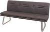 Sitzbank HWC-H70, Esszimmerbank Bank Polsterbank, Rückenlehne Stoff/Textil Edelstahl gebürstet ~ grau-braun 180cm Bild 1