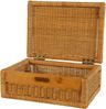 Krines Home Aufbewahrungskorb Flacher Korb mit Deckel Rattan geflochten Regalkorb Aufbewahrungsbox Bild 3