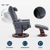 MCombo Relaxsessel mit Hocker 9076, Drehbare Fernsehsessel mit Liegefunktion, Moderner TV-Sessel Stuhl für Wohnzimmer, mit Kissen & Seitentasche, Mikrofaser in Lederoptik, 140 x 92 x 111cm Bild 2