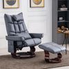 MCombo Relaxsessel mit Hocker 9076, Drehbare Fernsehsessel mit Liegefunktion, Moderner TV-Sessel Stuhl für Wohnzimmer, mit Kissen & Seitentasche, Mikrofaser in Lederoptik, 140 x 92 x 111cm Bild 5