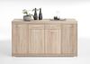 FMD Möbel - BRISTOL 4 XL - Kommode m. 4 Türen u. 2 SK - melaminharzbeschichtete Spanplatte - Eiche Nb - 160 x 89,9 x 49,9cm Bild 3
