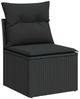 vidaXL 7-tlg. Garten-Sofagarnitur mit Kissen Schwarz Poly Rattan 3325870 Bild 3