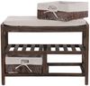 Schuhregal HWC-C48, Sitzbank Schuhablage, Shabby-Look Vintage 45x65x34cm ~ braun Bild 4