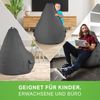 Green Bean® Sitzsack mit Rückenlehne, 230L Füllung waschbar, Polyester-PVC-Stoff anthrazit, 80 x 70 x 90 cm Bild 3