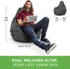 Green Bean® Sitzsack mit Rückenlehne, 230L Füllung waschbar, Polyester-PVC-Stoff anthrazit, 80 x 70 x 90 cm Bild 5